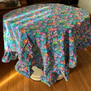Ruffled Cotton Easter Print Tablecloth